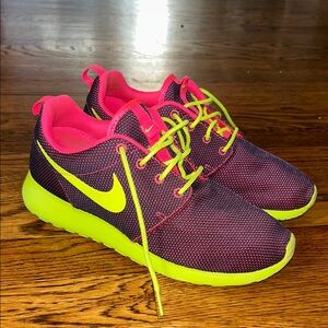 Nike Neon Yellow & Pink Mesh Running Sneakers